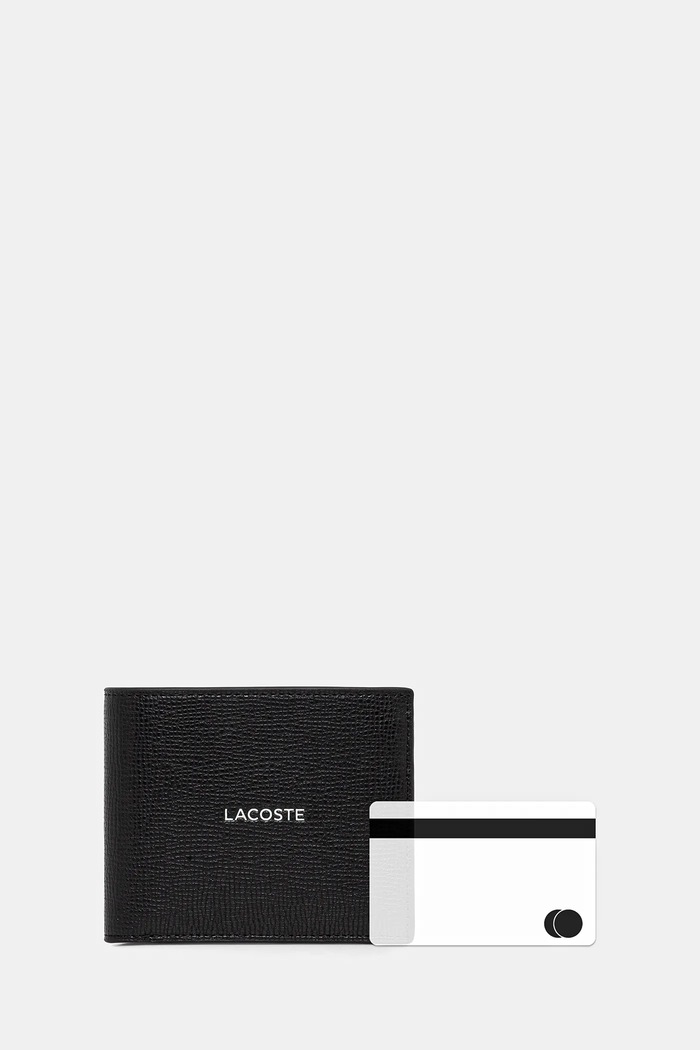 Δερμάτινο πορτοφόλι Lacoste GIFTBOX NH5054OI μαύρο