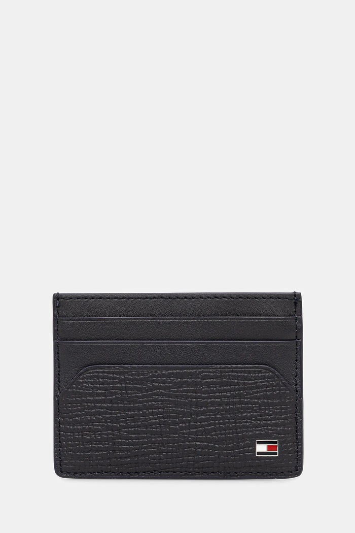 Tommy Hilfiger carcasă din piele husă de card bleumarin AM0AM13707