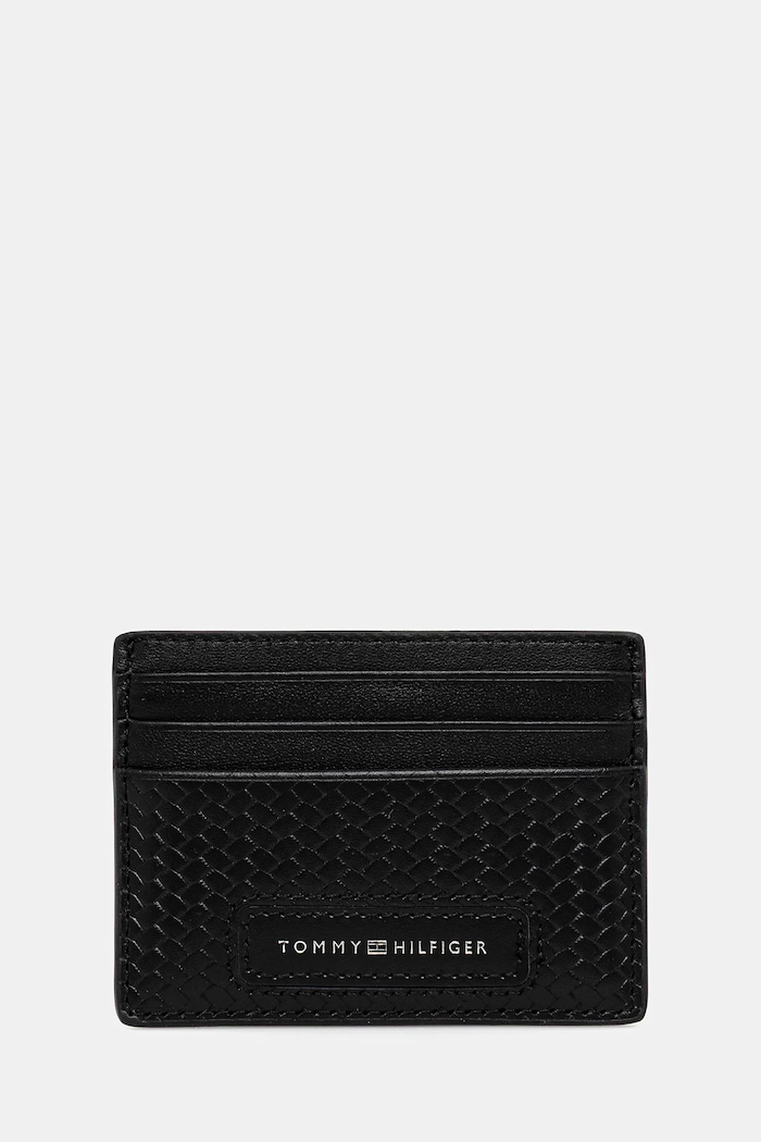 Tommy Hilfiger bőr kártya tok kártyatartó fekete AM0AM13725