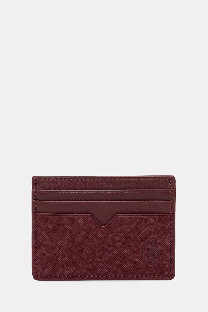 Tommy Hilfiger etui na karty skórzane i brelok etui na karty bordowy AM0AM13779