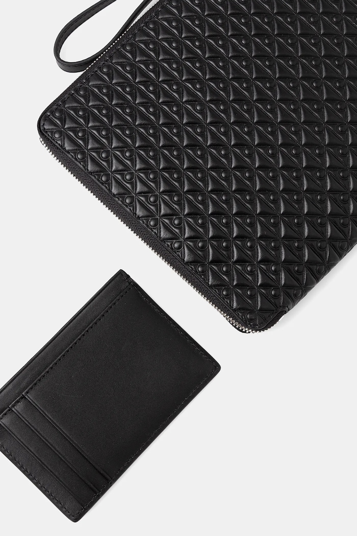 Calvin Klein pochette in pelle nero LV04D0003G