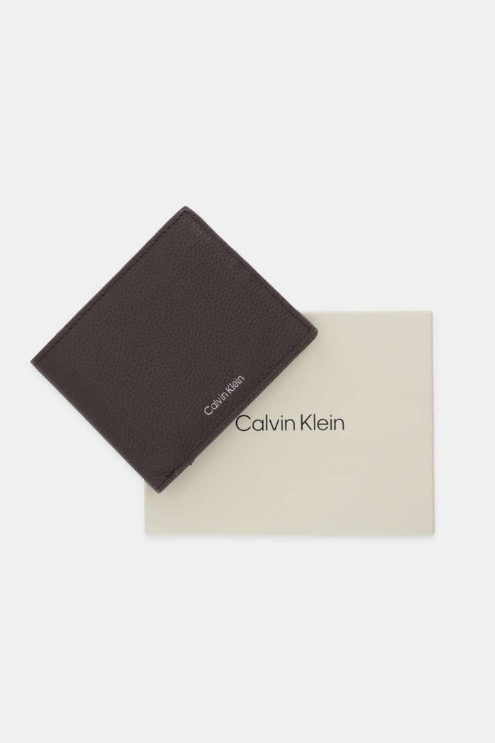 Portfel skórzany Calvin Klein brązowy LV04D1062G