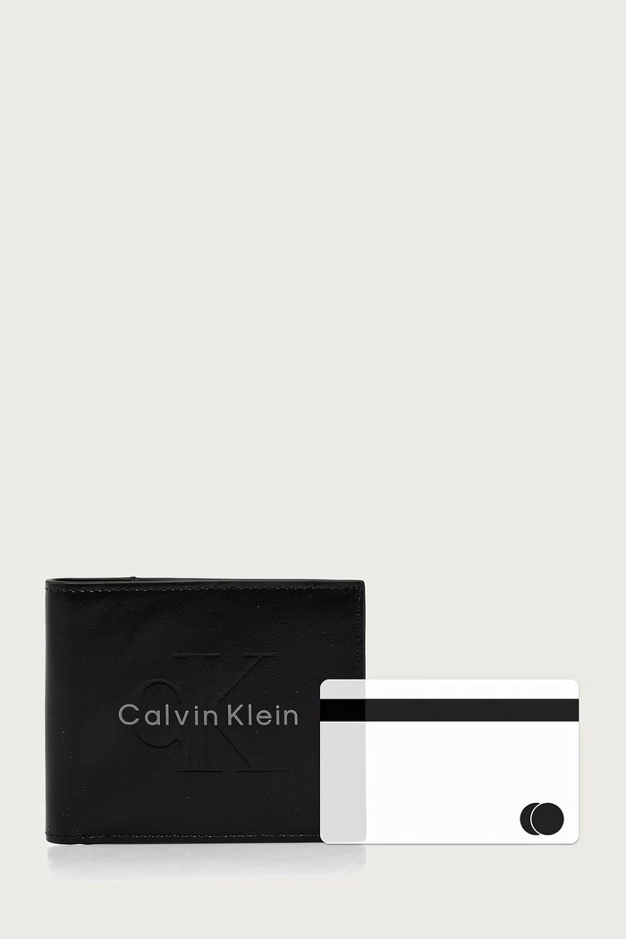 Pénztárca férfi bőr Calvin Klein fekete LV04D1156G