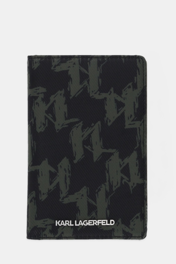 Karl Lagerfeld portfel K/MONOGRAM imitacja skóry licowej czarny A4M32049