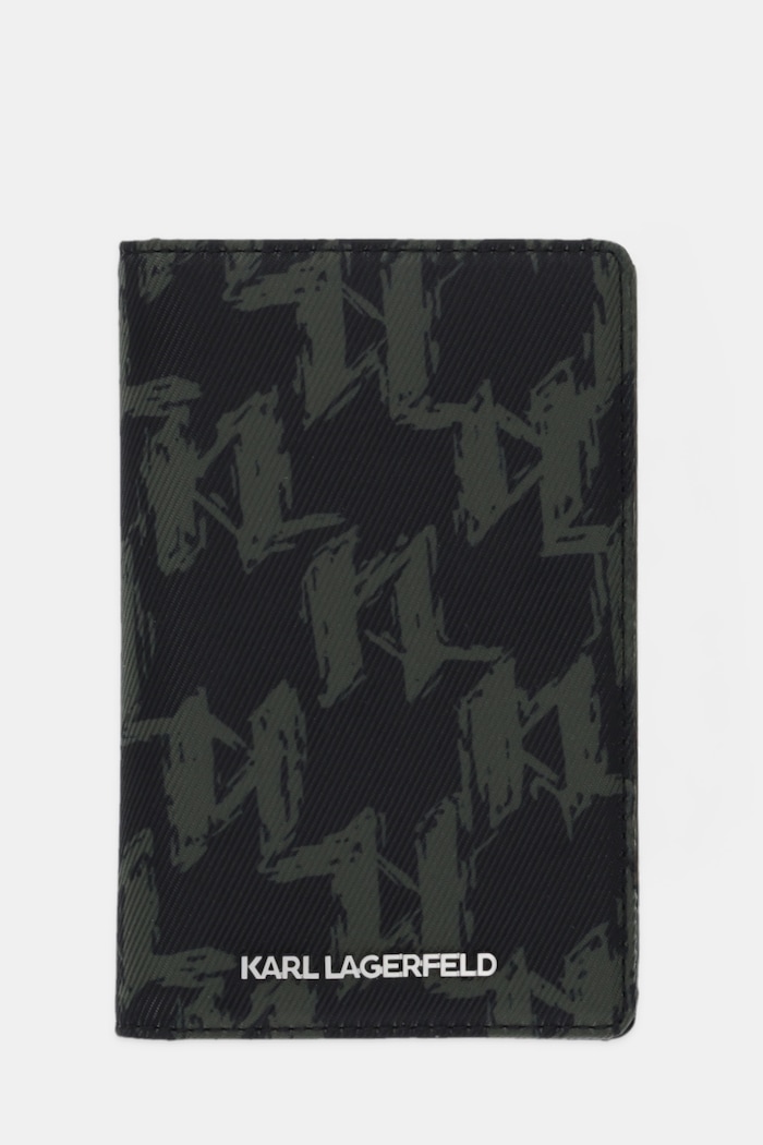 Karl Lagerfeld portfel K/MONOGRAM imitacja skóry licowej czarny A4M32049