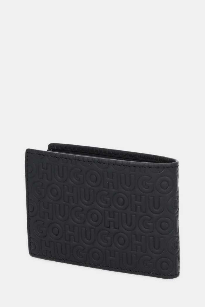 Δερμάτινο πορτοφόλι HUGO Dalessandra 50552783 μαύρο AW25
