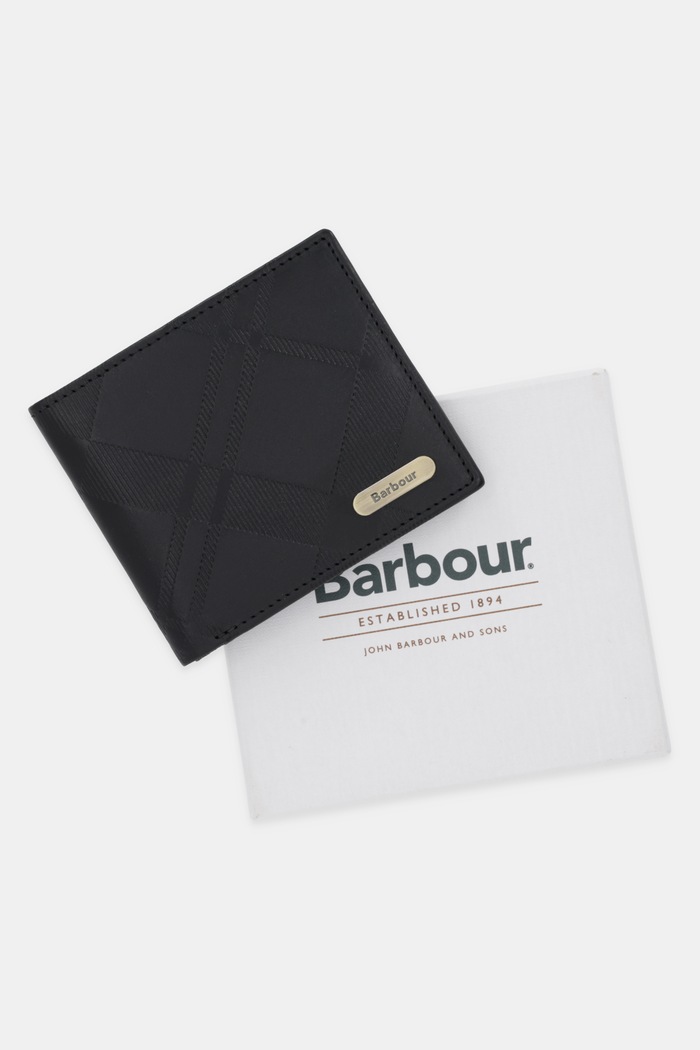 Kožená peněženka Barbour Barbour černá MLG0077