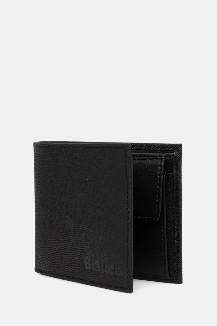 Blauer portfel skórzany TRIF01 czarny AW25