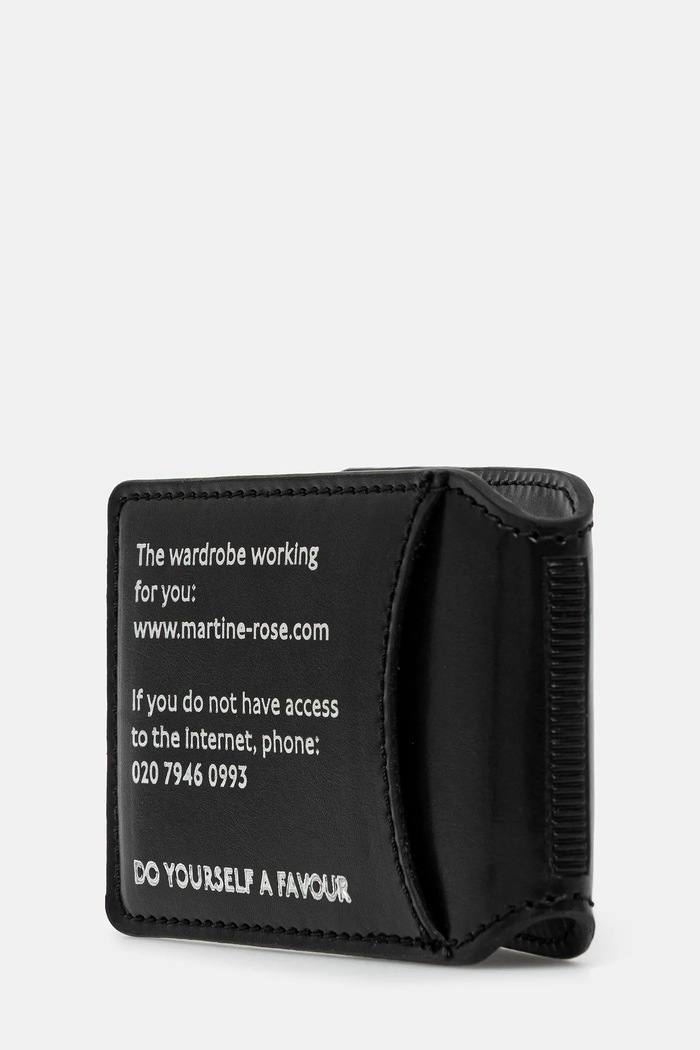Martine Rose leather card holder Logo-Foil Embossed Leather 1150LP22001 black AW25