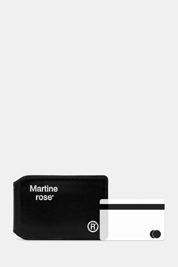 Martine Rose leather card holder Logo-Foil Embossed Leather black 1150LP22001