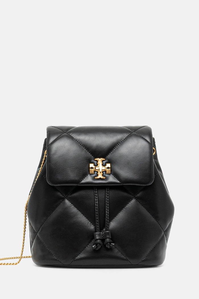 Kožený ruksak Tory Burch Kira Diamond usňová koža čierna 170485.001