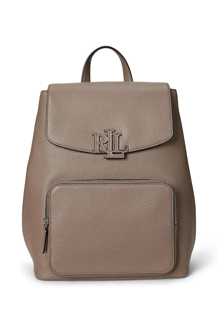 Kožený batoh Lauren Ralph Lauren elegantní hnědá 431969355