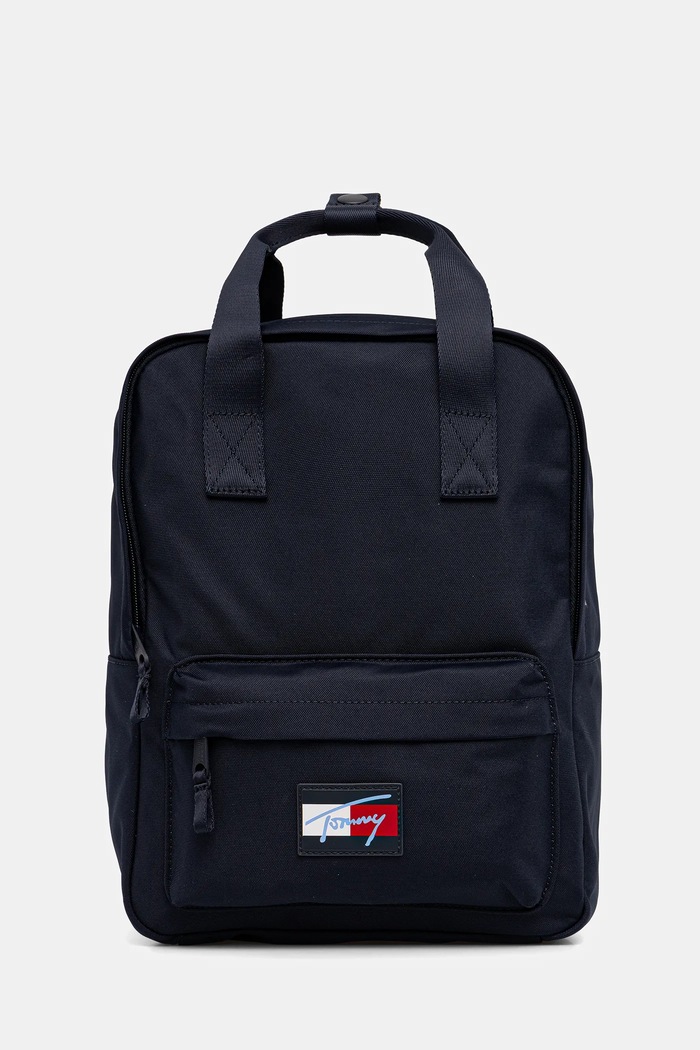 Dětský batoh Tommy Hilfiger hladký námořnická modř AU0AU02017.9BYA