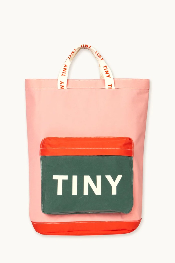 Tinycottons geantă copii COLOR BLOCK TOTEPACK nu incape in A4 roz AW25.509
