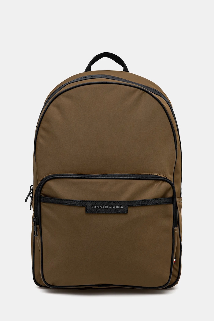 Ruksak Tommy Hilfiger jednofarebný zelená AM0AM13464