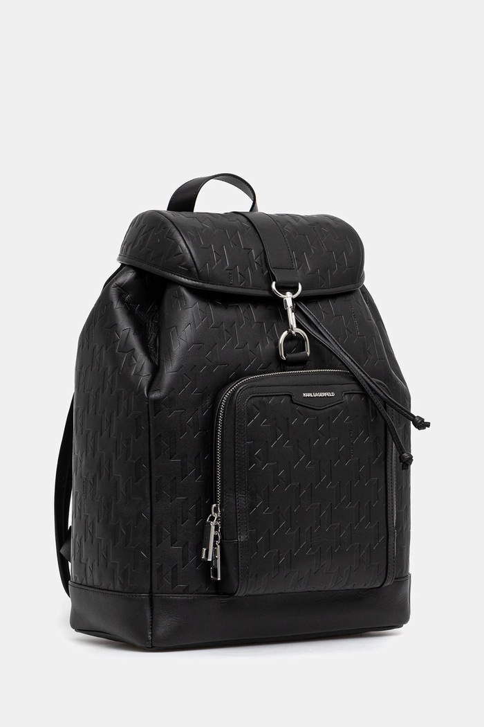 Kožený batoh Karl Lagerfeld K/LOOM A3M30180 černá AW25