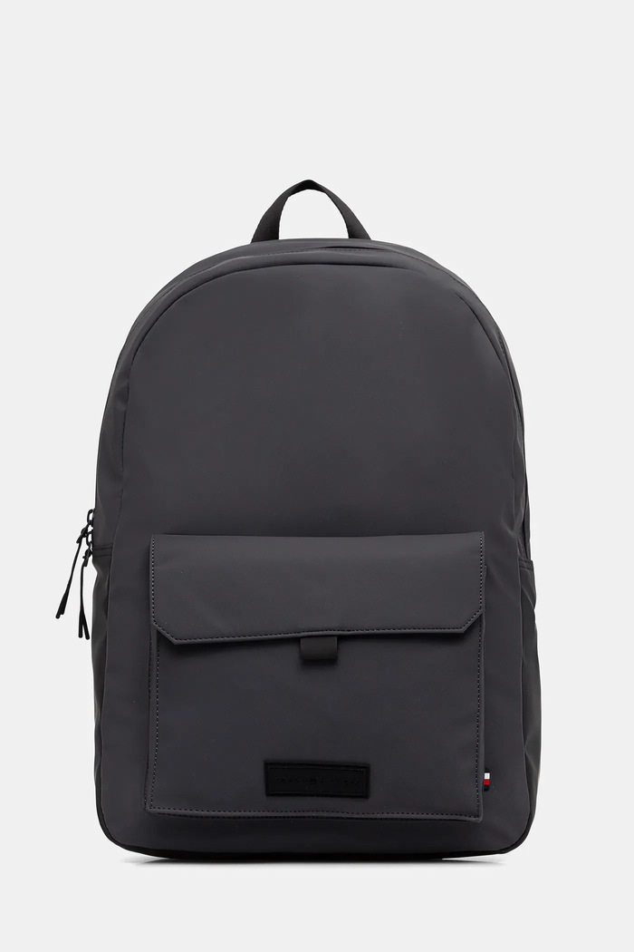 Ruksak Tommy Hilfiger imitácia kože sivá AM0AM13833