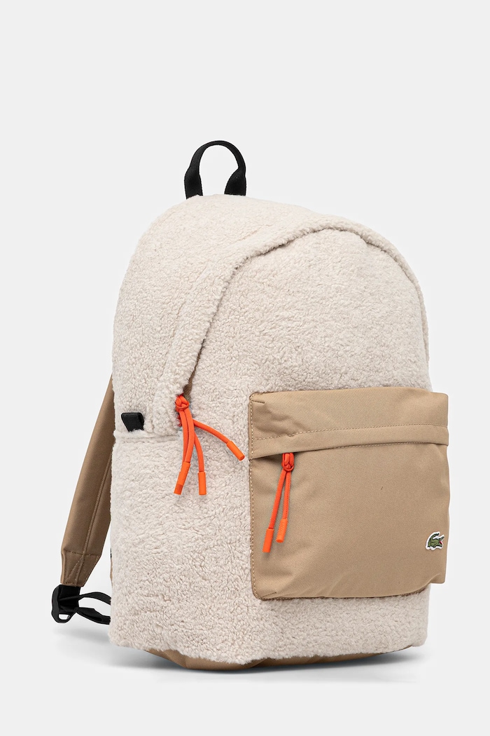 Lacoste plecak NU5095NZ beżowy AW25