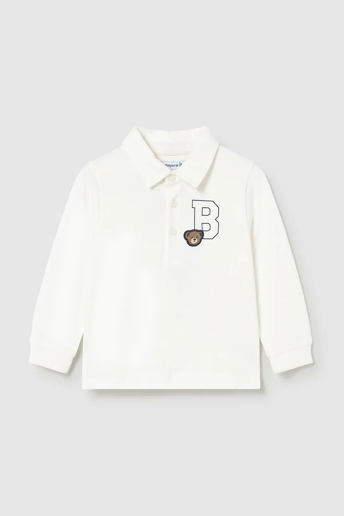 Polo tričko Mayoral bavlna bílá 2101.3B.Baby.9BYA
