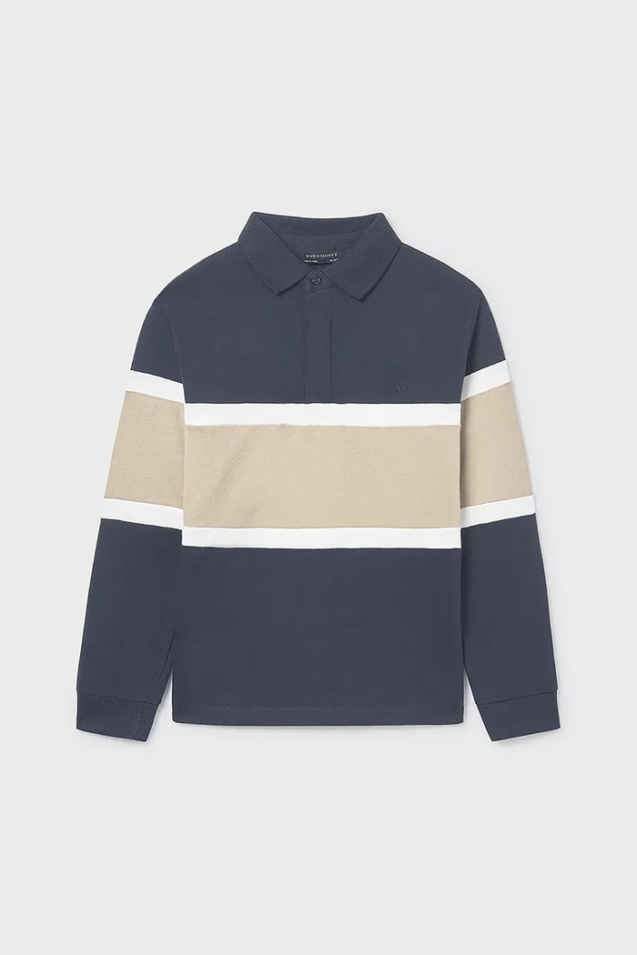 Mayoral maglietta a maniche lunghe per bambini tessuto elasticizzato blu navy 7104.7E.Junior.9BYA