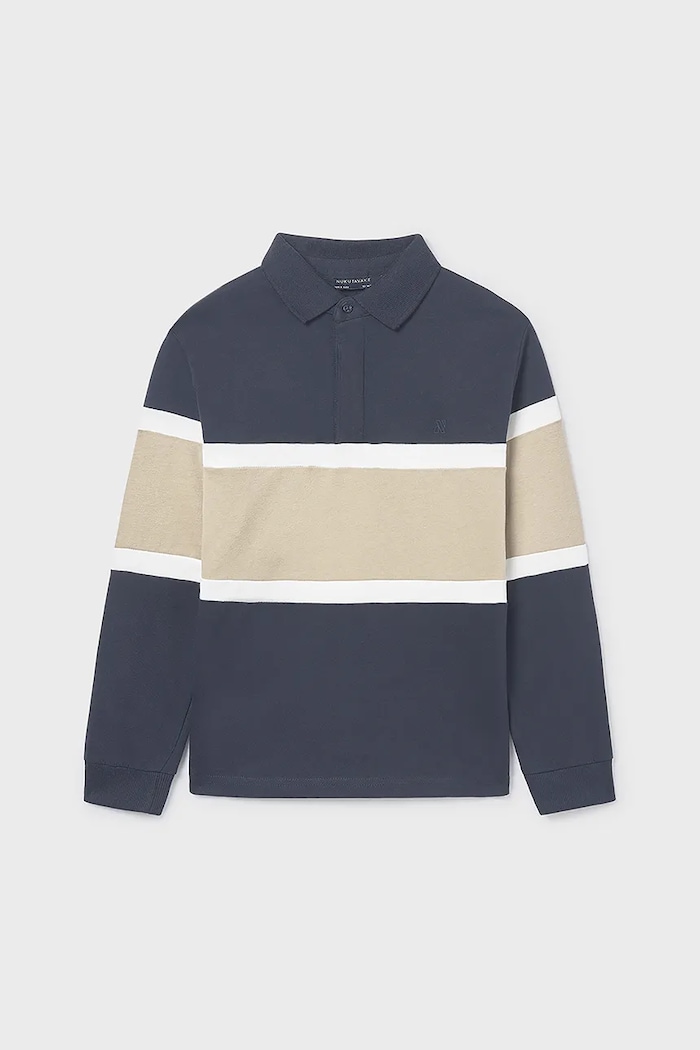 Mayoral maglietta a maniche lunghe per bambini tessuto elasticizzato blu navy 7104.7E.Junior.9BYA