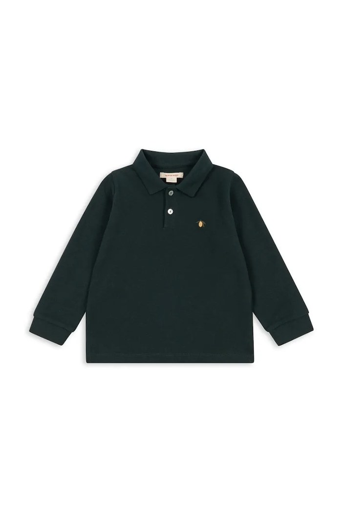 Konges Sløjd tricouri polo din bumbac pentru copii FLORIAN LS POLO GOTS uni verde KS103811.9BYA