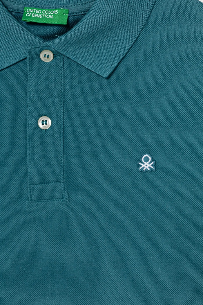 Chłopiec United Colors of Benetton polo bawełniane dziecięce 3089C300Q.G.Season.9BYA turkusowy