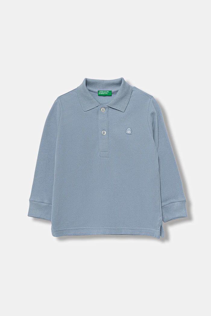 United Colors of Benetton longsleeve bawełniany dziecięcy bawełna niebieski 3089G3009.P.Season.9BYA