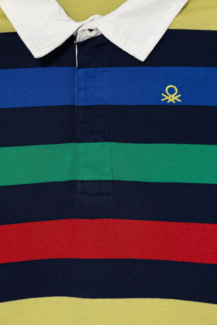 Băieți United Colors of Benetton tricouri polo din bumbac pentru copii 33CKG300Z.P.seasonal multicolor