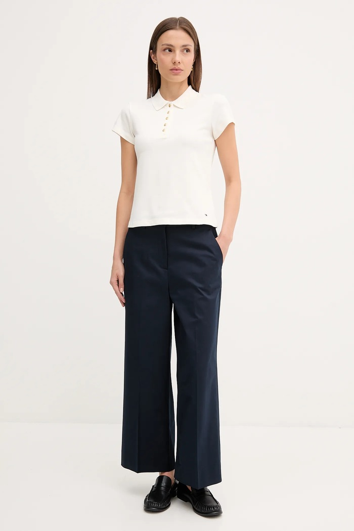 Polo tričko Tommy Hilfiger WW0WW45768 béžová AW25