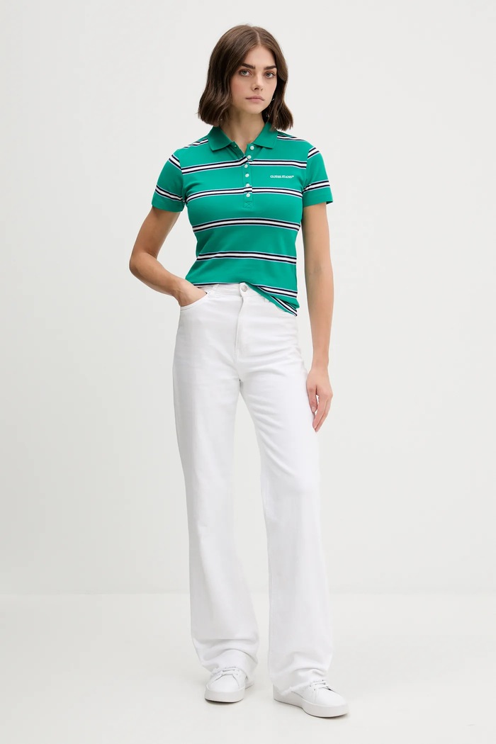 Guess Jeans polo W5YP40.KCYR1 zielony AW25