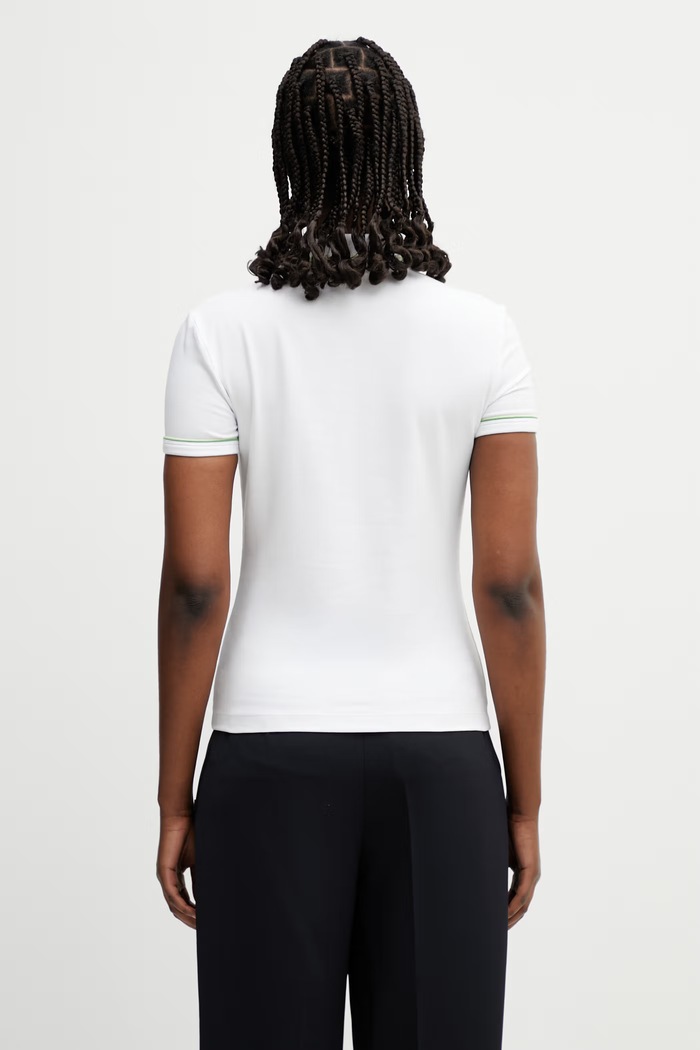 Îmbrăcăminte Lacoste polo din bumbac pentru femei DF5284 alb