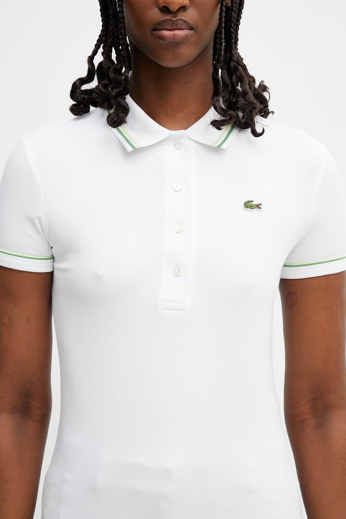 Lacoste polo tričko dámske s bavlnou biela DF5284