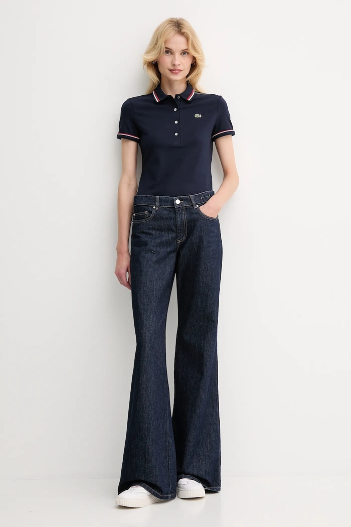 Lacoste polo con cotone da donna DF5284 blu navy SS26