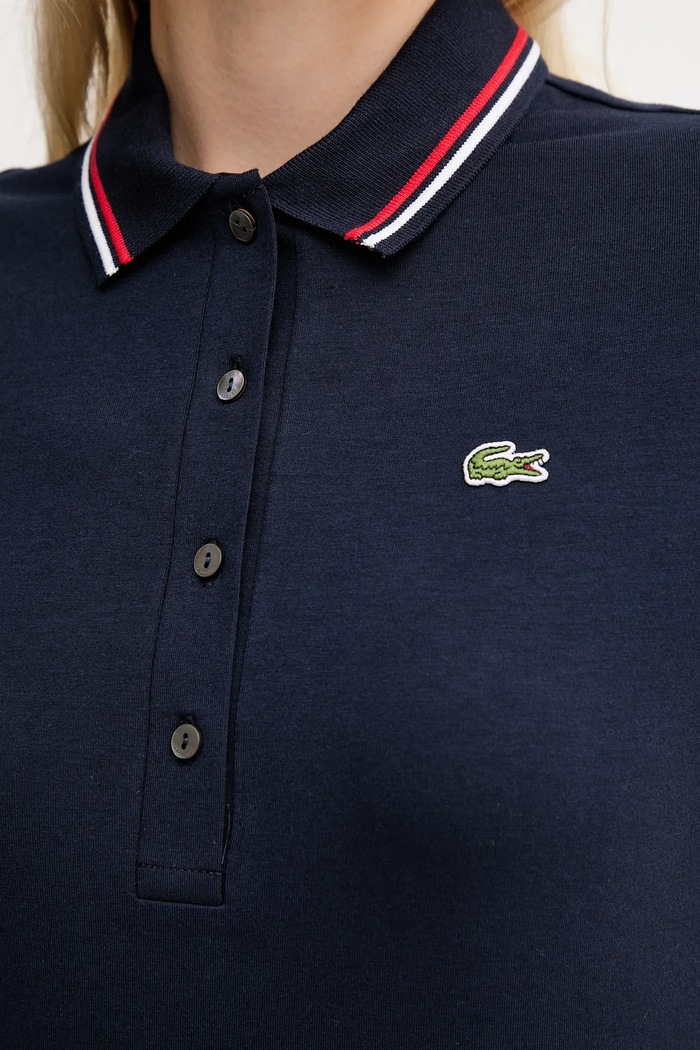Lacoste polo con cotone da donna DF5284 blu navy