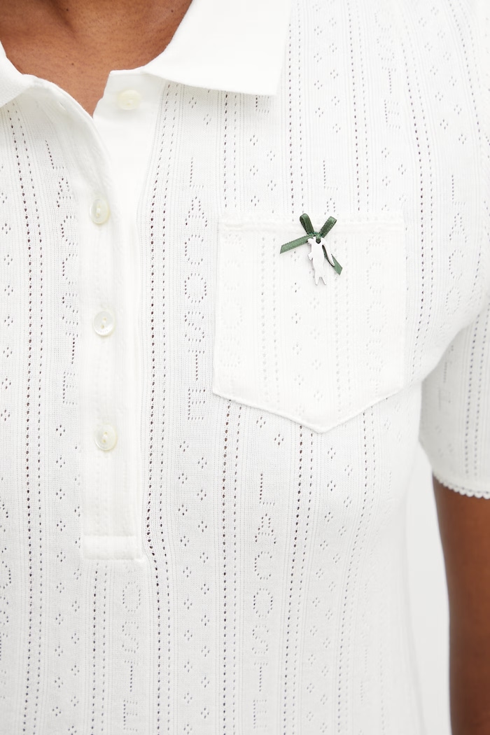 Lacoste polo bawełniane damskie biały DF5296