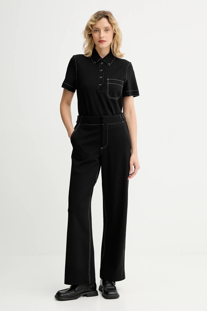 Polo tričko Rag & Bone RE2G25FT1PW čierna AW25