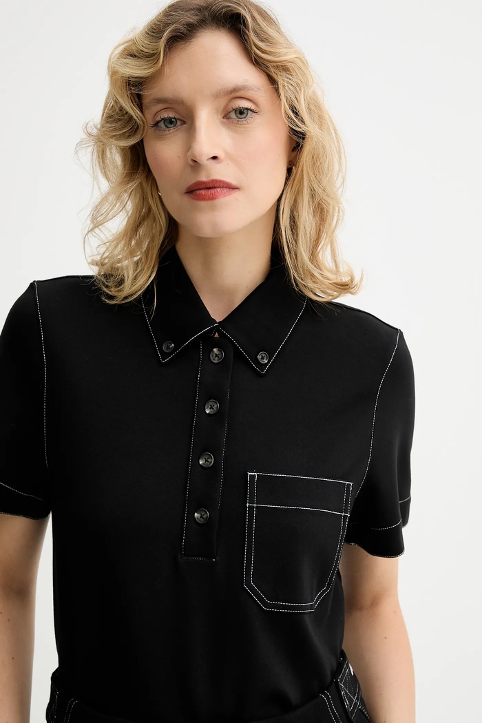Polo tričko Rag & Bone čierna RE2G25FT1PW