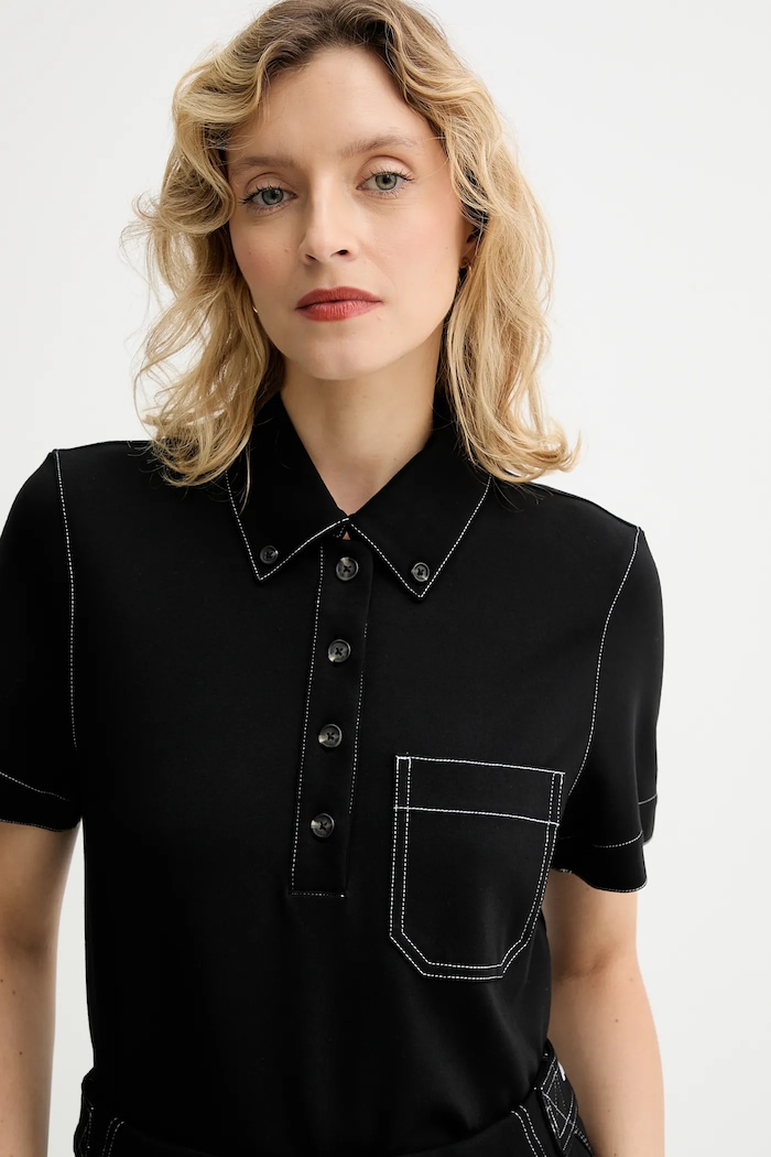 Polo tričko Rag & Bone čierna RE2G25FT1PW