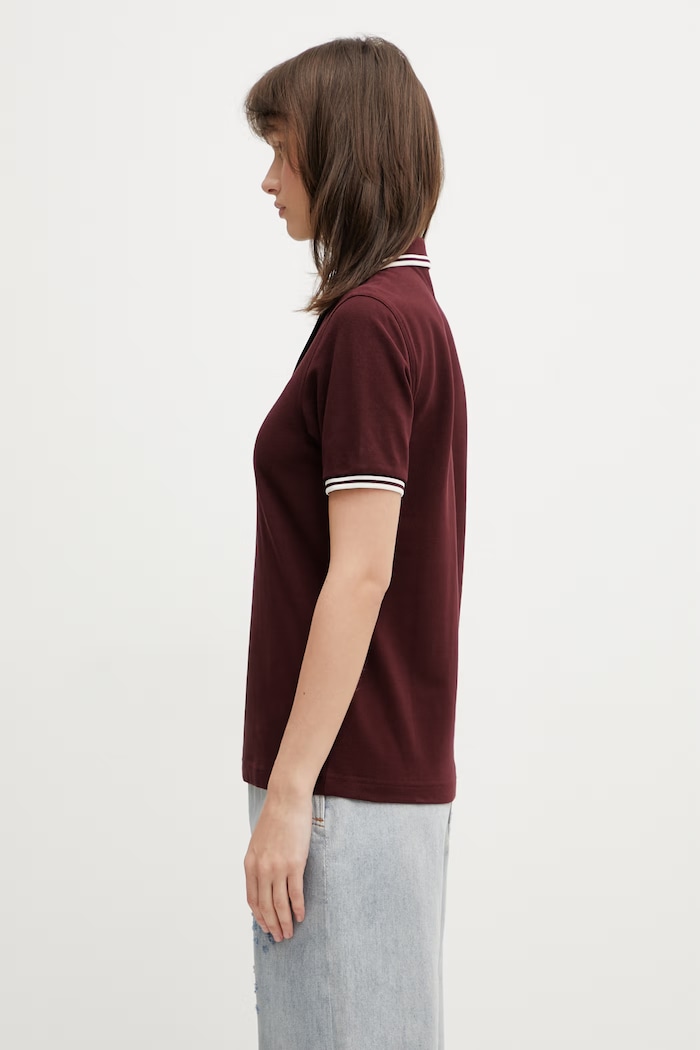 Fred Perry polo bawełniane damskie G3600 bordowy SS26