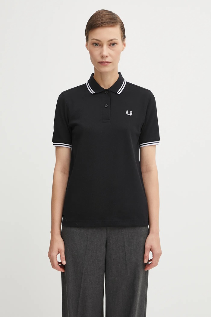 Fred Perry polo tričko dámske bavlnené regular čierna G3600