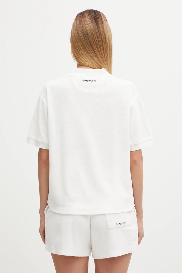 Odzież Sporty & Rich polo bawełniane Eden Script Terry TO00160673WH01 biały
