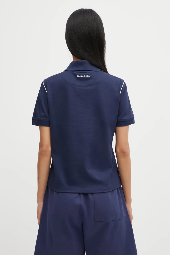 Odzież Sporty & Rich polo Eden Crest Embroidered Pique TO05760666BL107 granatowy