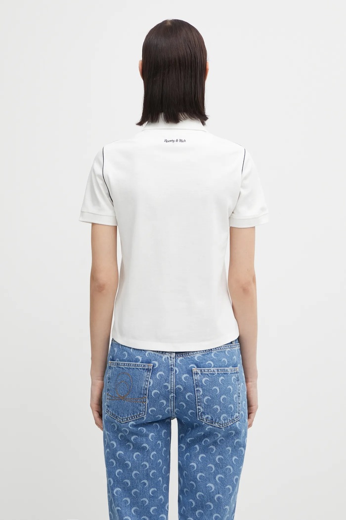Abbigliamento Sporty & Rich polo Eden Crest Embroidered Pique TO05760666WH50 bianco
