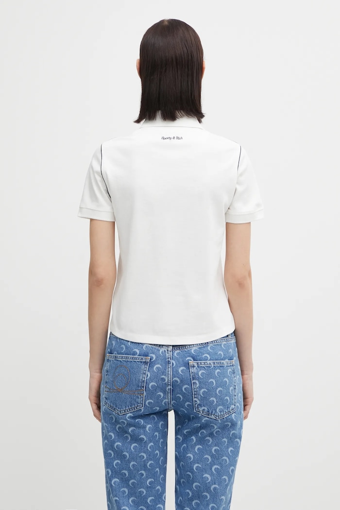 Abbigliamento Sporty & Rich polo Eden Crest Embroidered Pique TO05760666WH50 bianco