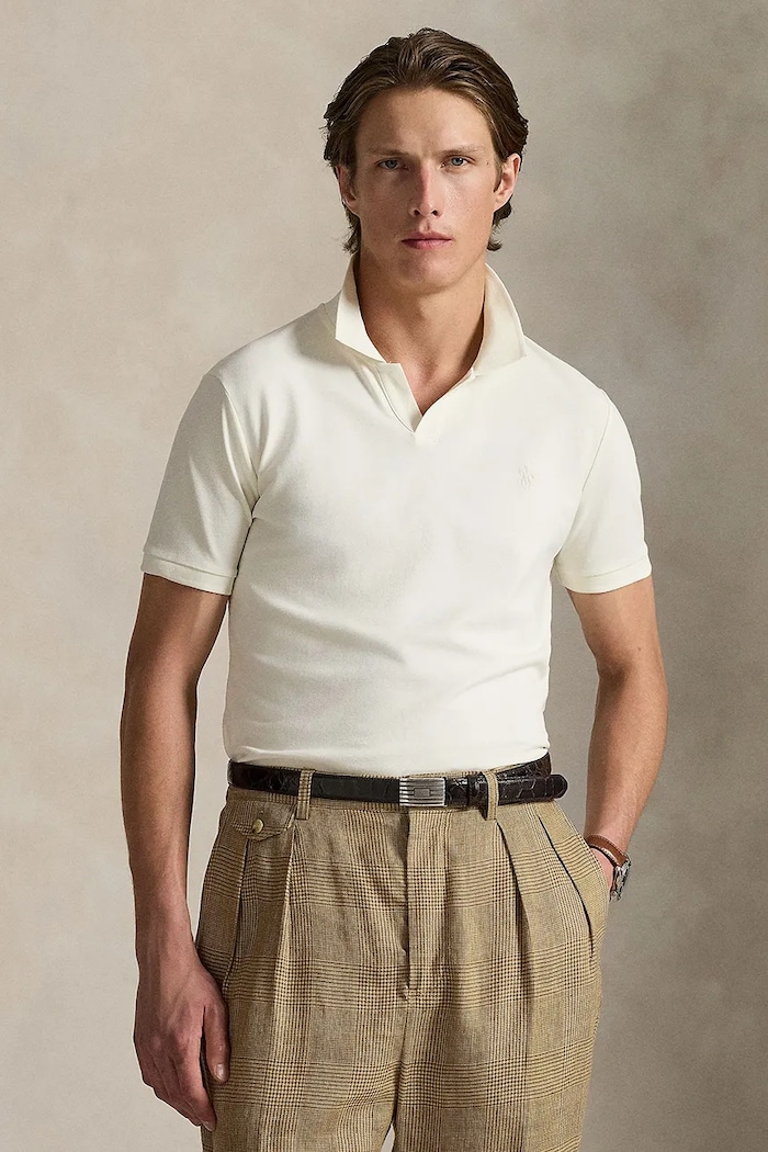 Bavlněné polo tričko Polo Ralph Lauren hladký béžová 710968951