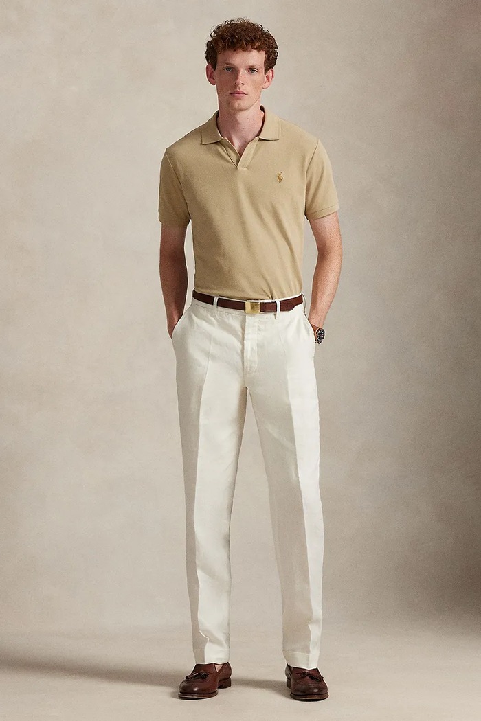Oblečení Bavlněné polo tričko Polo Ralph Lauren 710968951 béžová