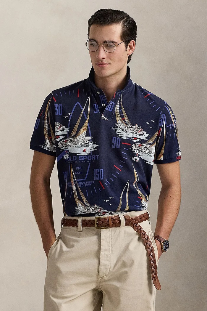 Pamučna polo majica Polo Ralph Lauren regular mornarsko plava 710971785