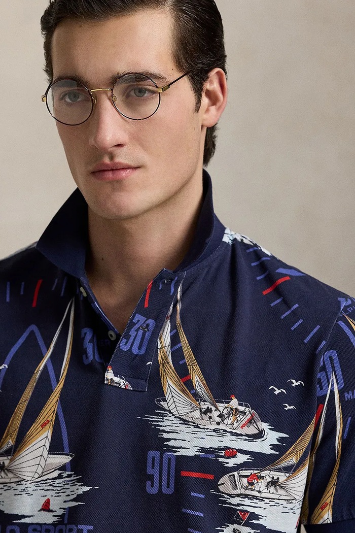 Pamučna polo majica Polo Ralph Lauren mornarsko plava 710971785