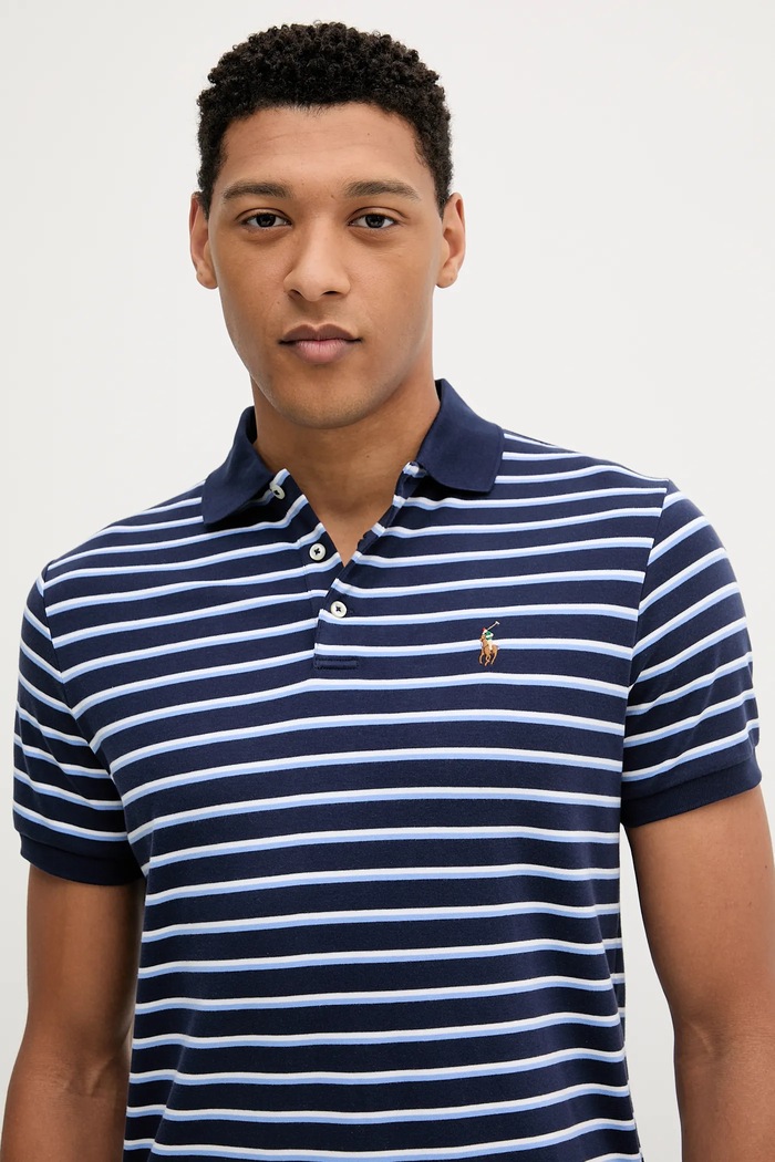 Pamučna polo majica Polo Ralph Lauren mornarsko plava 710974586